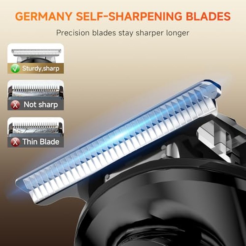 20 Piece Hair Clipper Beard Trimmer for Men, All-in-One Men's Grooming Kit for Nose,Ear,Body,Mustache, Cordless Electric Shaver Razor with IPX6 Waterproof,120-Min Runtime,LED Display