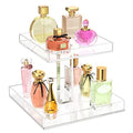 2-Tier Acrylic Perfume Organizer Stand for Women - 7 x 7.9 x 9 Inches