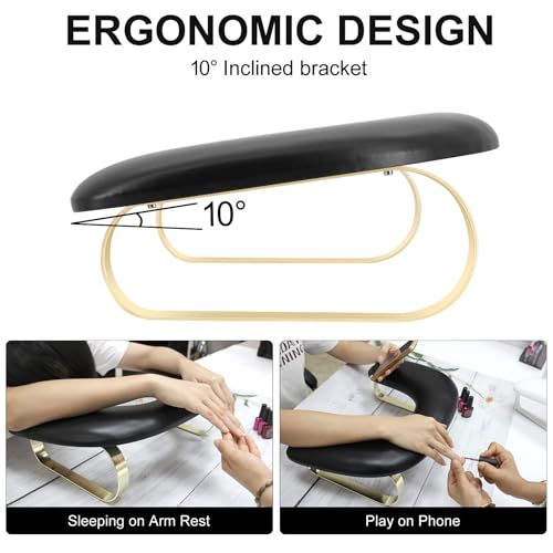 U-Shaped Nail Arm Rest for Manicure & Nail Art, Soft Microfiber PU Leather Stand