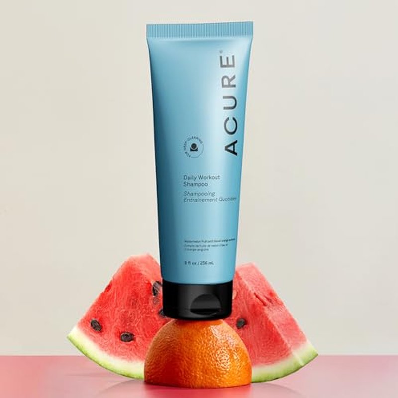 Acure Daily Workout Watermelon Shampoo - Lightweight Hydrating & Clarifying Shampoo for Women & Men w/ Oily, Damaged Hair & Dry Scalp, Color Safe, Vegan, Clean, Paraben & Sulfate Free - 8 fl oz