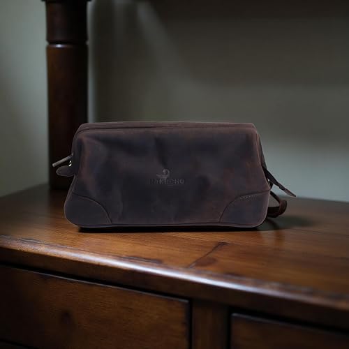 Celestial Leather Toiletry Bag ? Where Elegance Meets Everyday Utility, (DARK BROWN)