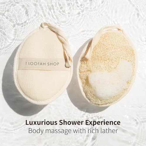 Natural Egyptian XL Bath Loofah Set of 4 - Deep Cleansing Body Exfoliator
