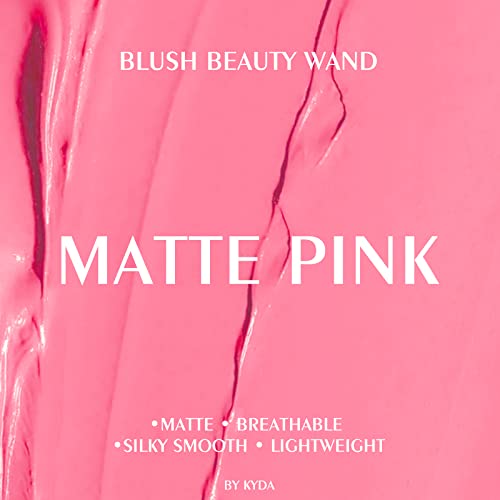 KYDA 2 Colors Liquid Blush Wand Set, Matte Shimmer Blush Duo, Buildable Smooth Coverage for Natural Glow Cheeks Color, Lightweight Blendable Formula, Grateful Red+Matte Pink