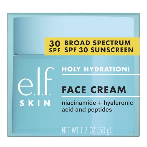 e.l.f. SKIN Holy Hydration! Face Cream - Broad Spectrum SPF 30 Sunscreen, Moisturizes & Softens Skin, Quick-Absorbing & Ultra-Hydrating, 1.7 Oz (50g)