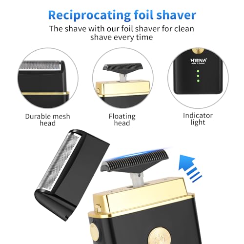 HIENA PRO Professional Hair Clipper Set, Electric Foil Shavers and Beard Trimmers, Ear, Rechargeable Cordless Barber Kit and Hair Cutting Set, Nose Hair Trimmer Set & Facial Grooming Tool