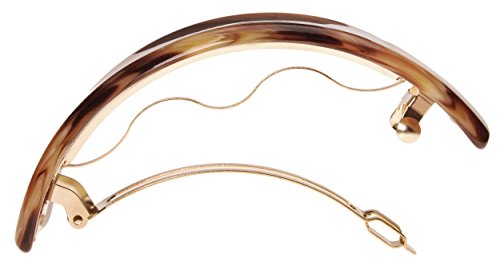 Extra Volume Caramel Horn Barrette - Thick Hair Claw, French Twist Accessory