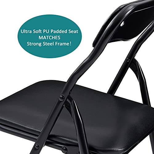 VECELO Kids Folding Activity Table and Chairs Set, 5 Piece, Classic Black