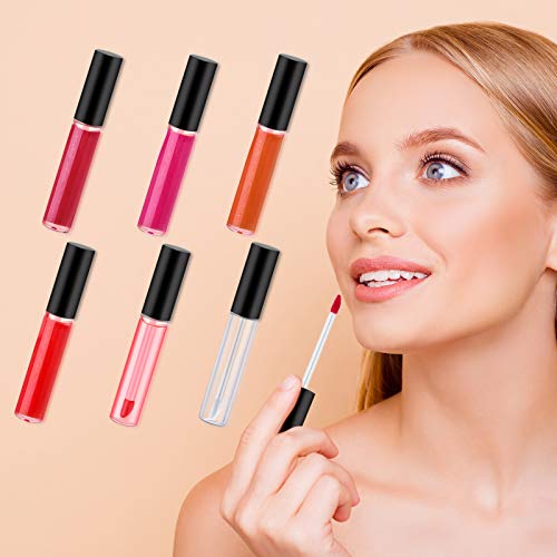 Black 10ml Empty Lip Gloss Tubes Bulk with Wands - Reusable Makeup Containers - 100 Pack