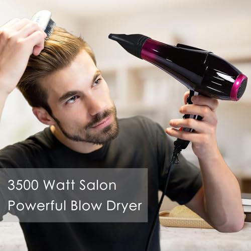 3500W Professional Ionic Hair Dryer for Women - Fast Drying & Frizz Control