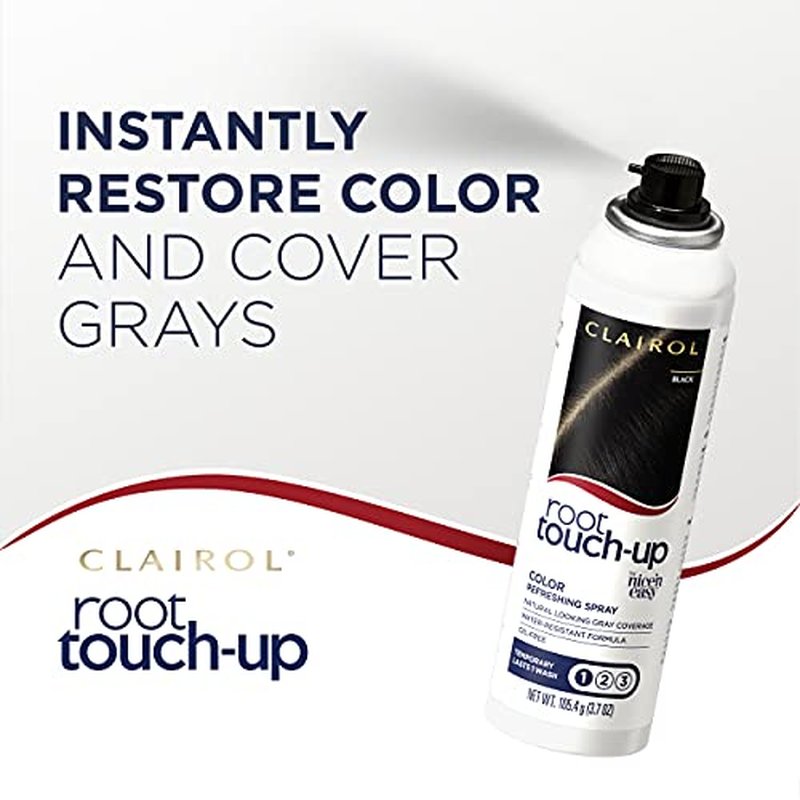 Clairol Root Touch-Up by Nice'n Easy Temporary Hair Coloring Spray, Black Hair Color, Pack of 2