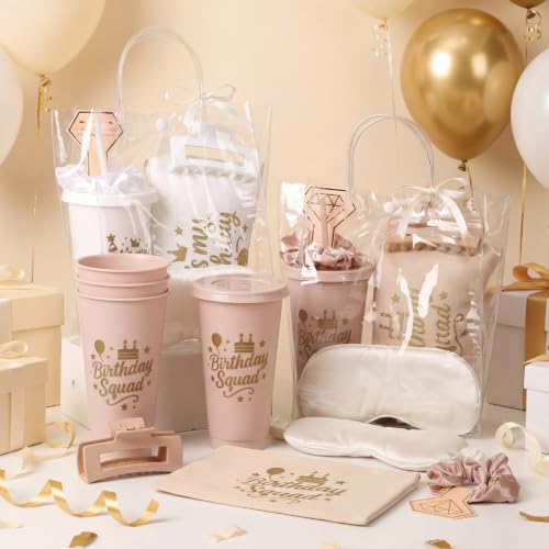 Birthday Squad Party Favors Set for Women Beige White - 6 Sets Variation