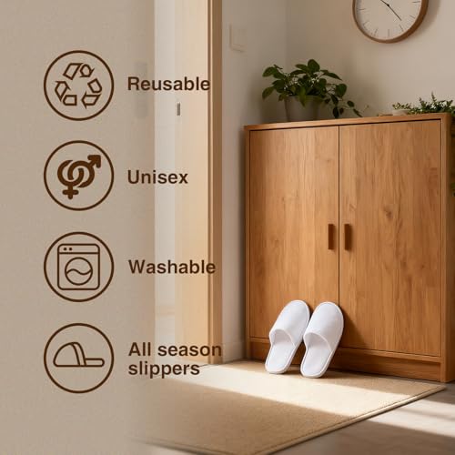 Grey Disposable Spa Slippers 10 Pairs Cotton Velvet Closed Toe Hotel Indoor Use