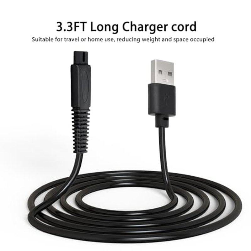 2 Pack USB Charger Cord Compatible with Freebird Head Shaver Only, Flex Series Shaver Charging Cable Replacement for Freebird Shaving Kit Electric Razor, 3.3FT