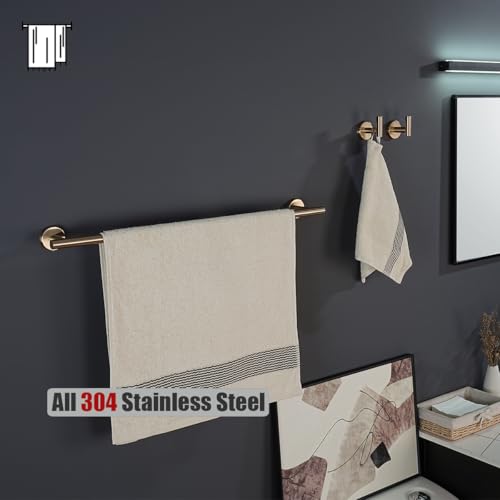 JQK Bathroom Hardware Set Champagne Bronze 5-Piece Wall Mount Accessories