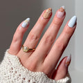 Glamnetic Sea Star Short Almond Press-On Nails Kit - Glossy Fake Nails, 30 Pc