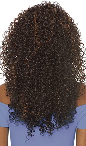 Outre Dominican Curly Synthetic Half Wig - Batik Quick Weave Hair (2 Dark Brown)