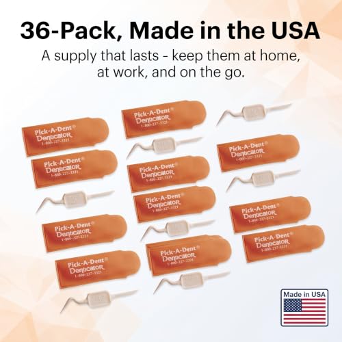 Pick-A-Dent Denticator Reusable Interdental Picks, 36-Pack with Protective Sleeves