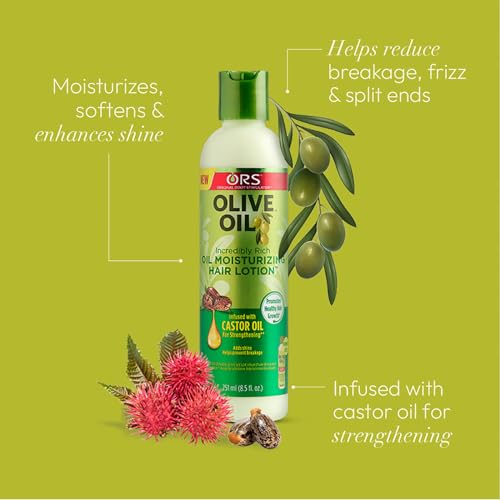 ORS Olive Oil Moisture Restore Creamy Aloe Shampoo - Strengthen & Nourish Replenishing Conditioner - Moisturizing Hair Lotion - Bundle