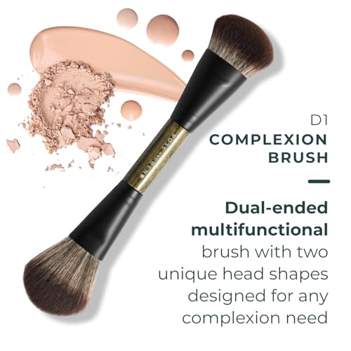 D1 Dual-Ended Foundation Brush - Complexion Makeup Tool for Liquid & Powder