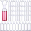 50 Pcs 3.4 oz Small Travel Bottles Plastic Empty Squeeze Bottle Clear Refillable Shampoo Container with 2 Funnel for Liquids Cream Cosmetic Toiletries(Clear, White)