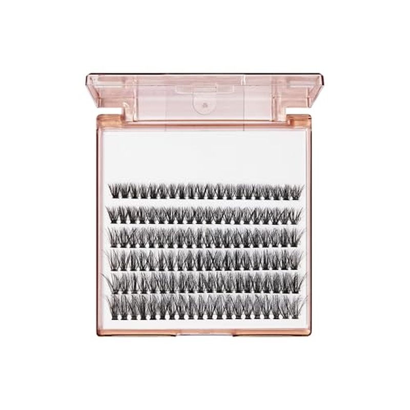 False Eyelashes, Lash Extension Kit 08, 9mm-16mm, Narrow Band, Easy to Apply and Remove, No Damage to Natural Eyelashes, 120 Lash Clusters - Voluminous