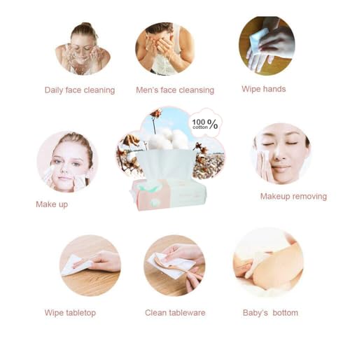 Ultra Soft Dry Baby Wipes Unscented Multi-Purpose Pure Cotton Tissue For Sensitive Skin (2 PACK-200 Count)