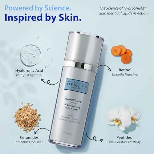 Dr. Denese SkinScience HydroShield Ultra Moisturizing Face Serum 4 oz ? Retinol & Ceramide Formula for Deep Moisture, Smooth Radiant Skin, Fine Line Care ? Dermatologist-Tested & Cruelty-Free