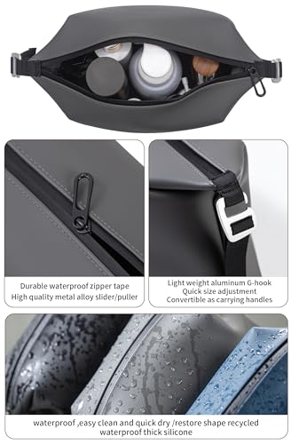 Silicone Toiletry Bag 4.5L - Water-Resistant Travel Organizer, Black
