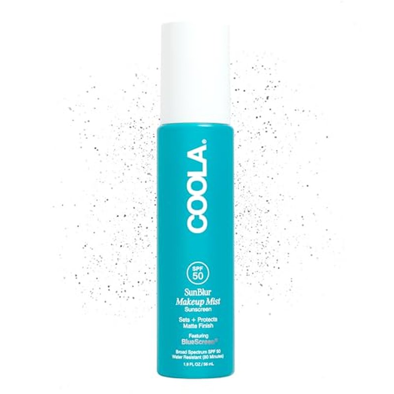 COOLA SunBlur Makeup Mist Sunscreen with SPF 50, Matte Setting Spray, Dermatologist Tested Sunscreen, Paraben Free, Vegan, 1.9 Fl Oz