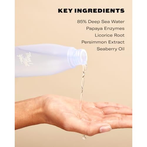 Then I Met You Living Sea Cleansing Tonic, Face Toner & Makeup Remover Micellar Water with Deep Sea Water, Papaya Enzymes & Licorice Root, Vegan & Clean Skincare, 6.08 oz
