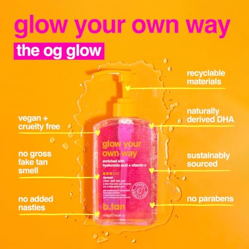 B.TAN Dark Self Tanning Gel & Face Mist Kit with Mitt - Ultra Dark Gradual Tan