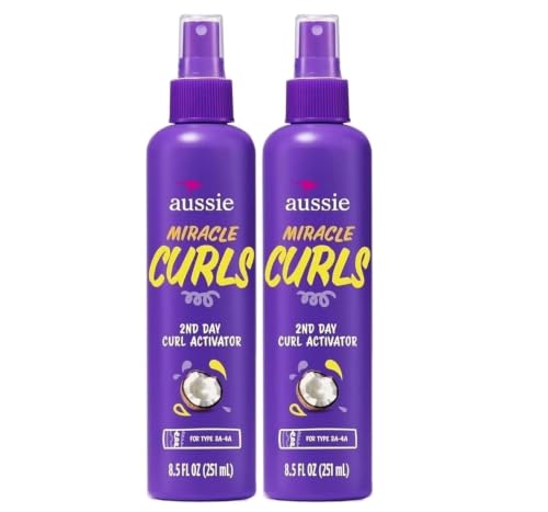 Curl Refresher Spray for Wavy & Curly Hair - Moisturizing Coconut & Jojoba Oil, 8.5 fl oz, Pack of 2