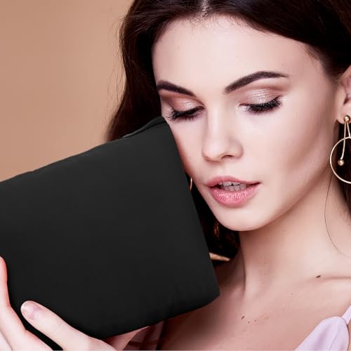 Black Canvas Makeup Bags Bulk - 30 Pouches, 9.8 x 5 x 2 Inches, Travel & Organization