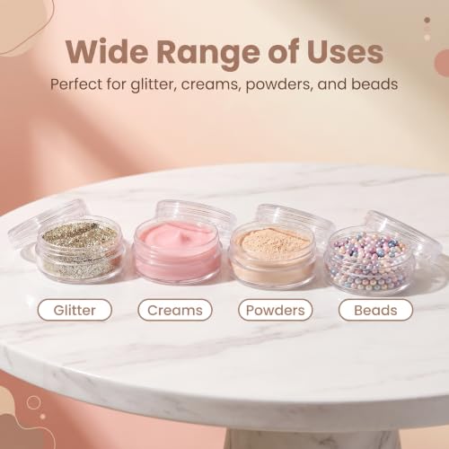 Clear Lip Balm Jars - 200 Count 3 Gram Sample Containers, Refillable & Leak-Proof