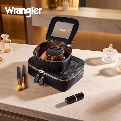 Wrangler Clear Makeup Bag Organizer Large Black – TSA Travel Toiletry Bag
