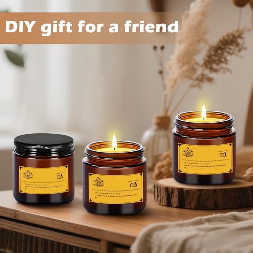 4oz Airtight Amber Jars - Leak Proof Cosmetic Containers with Inner Caps & Liners, UV Protection for DIY Lotion, Travel, Candle Supplies (12, Amber)
