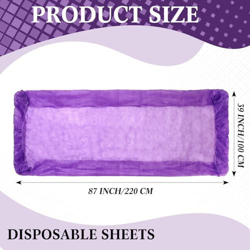 Purple Disposable Fitted Massage Table Sheets 39 x 87 Inches - Set of 30 - Mixweer