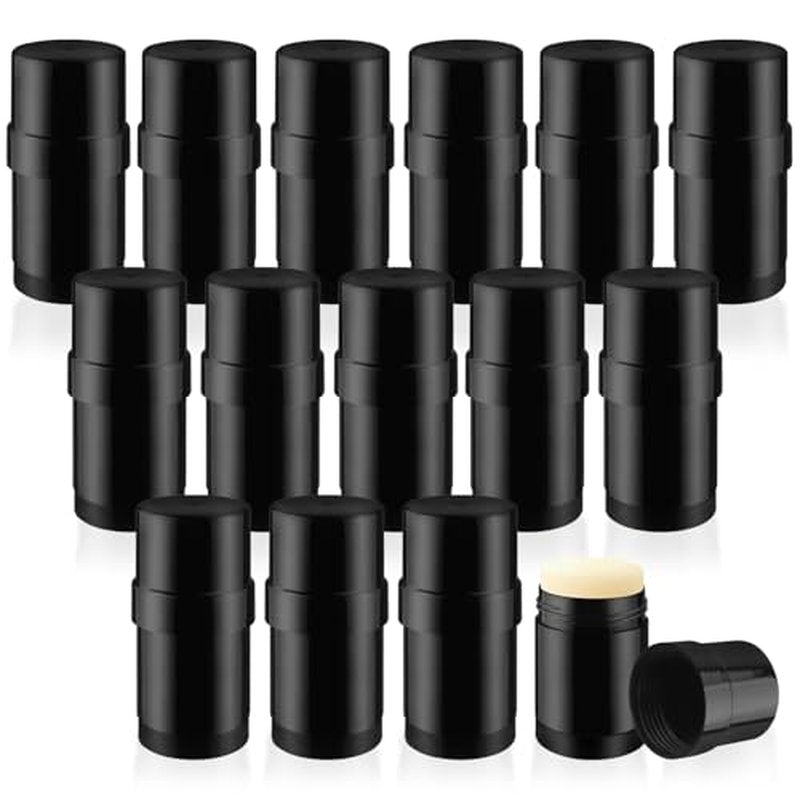 30ml/1oz Black Plastic Deodorant Containers Empty Filling Stick Tube Twist Up Deodorant Bottles for DIY Cosmetic Sunscreen Lip Balm Crayon Lotion Bar - 15 Pcs