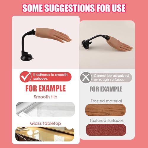 Right Hand Practice Hand for Acrylic Nails with Stand - Reusable Silicone Mannequin