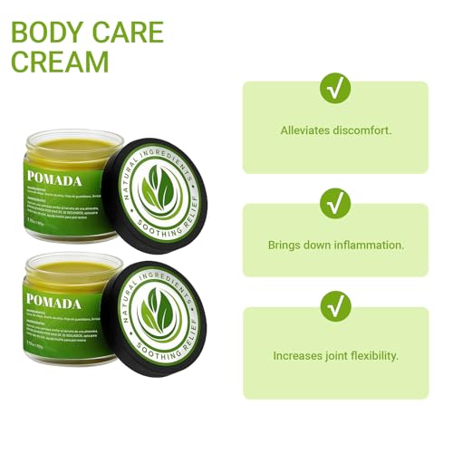Pomada, Pomada Para Dolor Muscular - Natural Herbal Artesanal Joint Cream with Arnica, Olive Oil, Soursop Leaf, Beeswax, Maximum Strength Comfort Ointment for Muscle, Foot 2.12OZ / 60G £¨2£©
