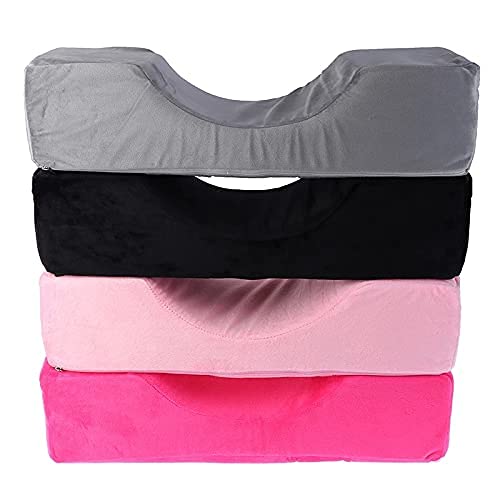 WILL Lash Pillow Neck Support Eyelash Pillow Soft Grafting Eyelashes Memory Foam Eyelash Extension Pillow Makeup Salon With Pocket (Black)