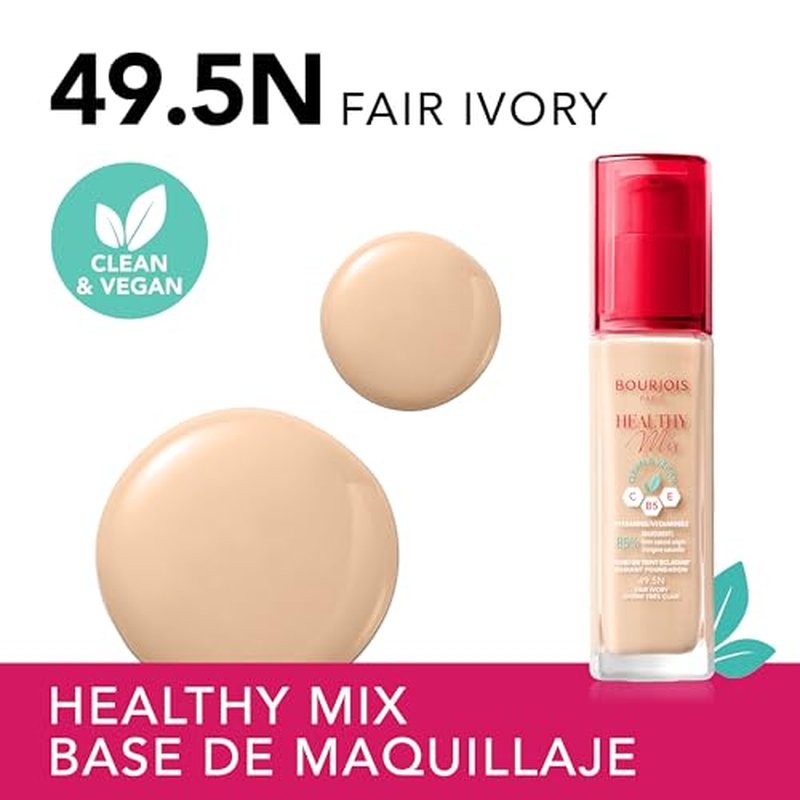 Bourjois Healthy Mix Clean & Vegan Foundation - 49.5N Fair Ivory