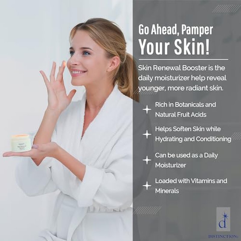 Distinction Skin Renewal Booster ? Hydrating Face Moisturizer ? Anti Aging Cream for Fine Lines & Wrinkles ? Hydrates, Softens & Boosts Radiance ? Daily Facial Cream for All Skin Types ? 1 Oz
