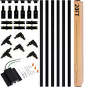 20FT H Track Lighting Rails Kit - Black, Includes Connectors & End Caps