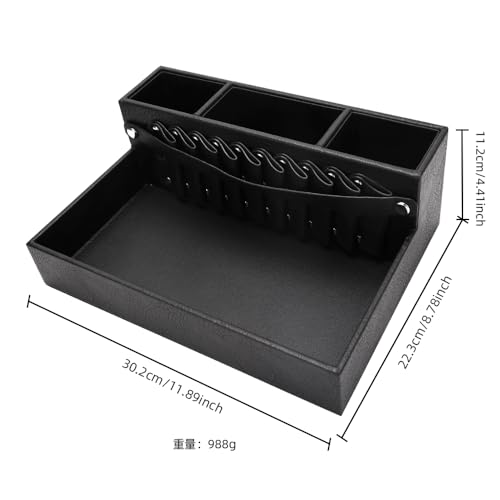 Barber Storage Box,Hairdressing Tool Holder, Multifunctional Detachable Large Storage Box, Shear Holder PU Leather Salon Scissors Holder, Hair Cutting Tools Storage Case for Barber Accessories(Small)