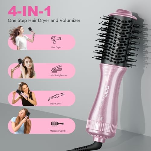 2-Inch Dual Voltage Hair Dryer Brush - Travel Hot Air Styling Tool
