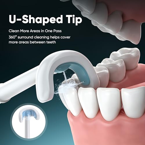 Cordless Water Flosser with U-Shaped Tip, 350ml Tank, 3 Modes, Travel Ready
