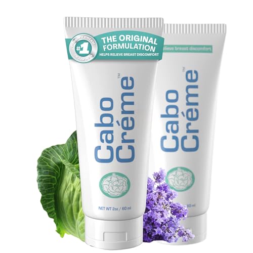 CaboCr?me Cabbage Breast Cream for Tenderness & Engorgement Relief, Breastfeeding Weaning Support - Dry Up Breast Milk - Postpartum Essential - OB-GYN Created & Breastfeeding Mother-Approved, 2-pack