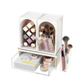 Compact Makeup Organizer Set with Brush and Lipstick Storage - Modular Design