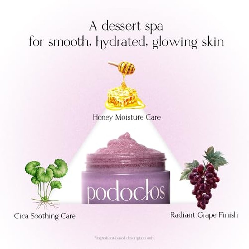 Grape Gelato Pack Cleanser | Face & Body Exfoliating Cleanser, Gentle on Skin, Tough on Dead Cells, Plant-Based Scrub, Honey Cica¢â & Grape Extracts, Korean Skin Care | 3.88 oz
